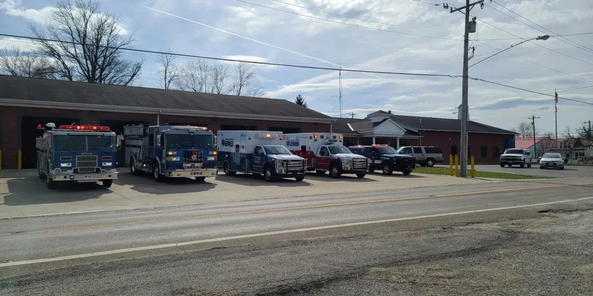 Photo courtesy of Franklin Township, showing their EMS and fire vehicles.