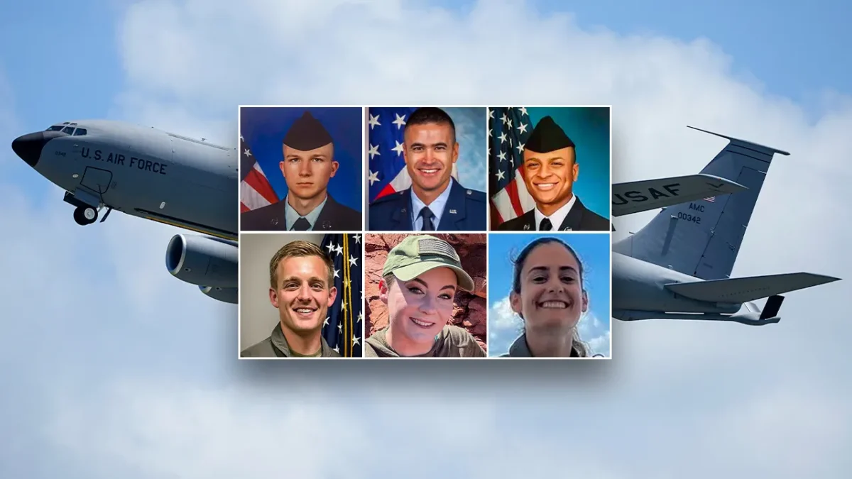 Those killed were Maj. John "Alex" Klinner, 33; Capt. Ariana Savino, 31; Tech. Sgt. Ashley Pruitt, 34; Capt. Seth Koval, 38; Capt. Curtis Angst, 30; and Tech. Sgt. Tyler Simmons, 28.