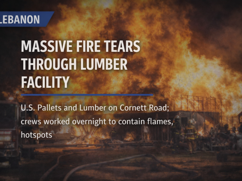 Massive fire erupts overnight at local lumber yard