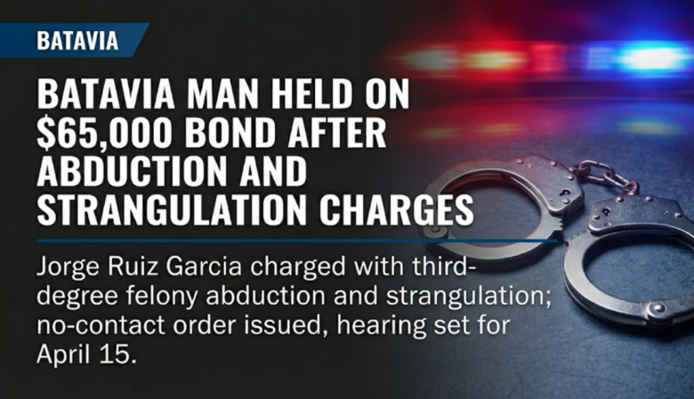 Batavia man held on $65,000 bond after abduction, strangulation charges