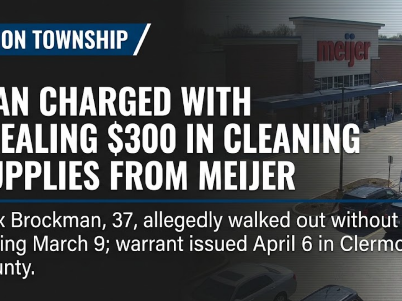 Union Township man charged with stealing $300 worth of cleaning supplies from Meijer