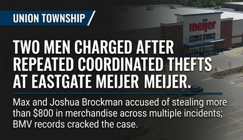 Two men charged after repeatedly stealing hundreds of dollars in merchandise from Eastgate Meijer