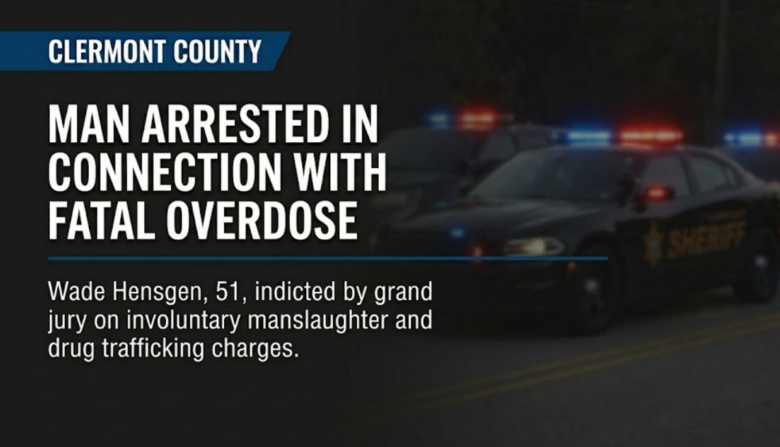 Clermont County man arrested on multiple felony charges in connection with fatal overdose