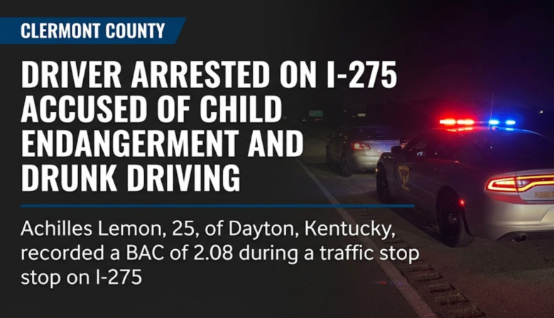 Driver arrested on I-275 accused of child endangerment and drunk driving