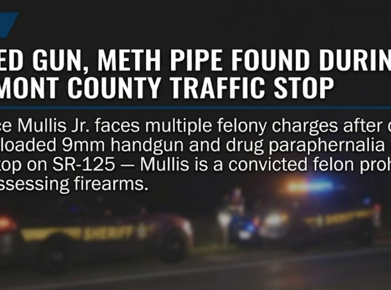 Loaded gun, meth pipe found during Clermont County traffic stop