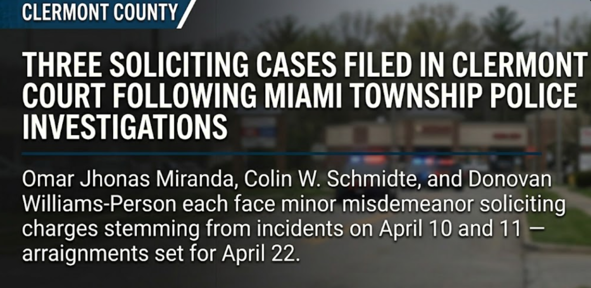 Three soliciting cases filed in Clermont court following Miami Township police investigation