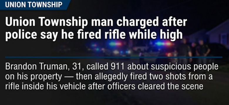 Union Township man charged after police say he fired rifle while high