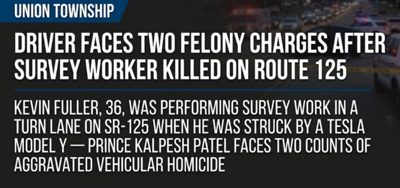 Driver faces two felony charges after survey worker killed on Route 125