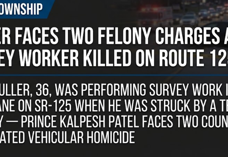 Driver faces two felony charges after survey worker killed on Route 125