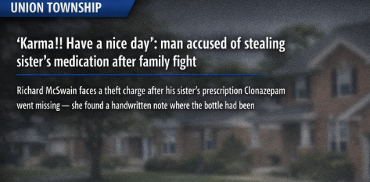 'Karma!! Have a nice day': Man accused of stealing sister's medication after family fight