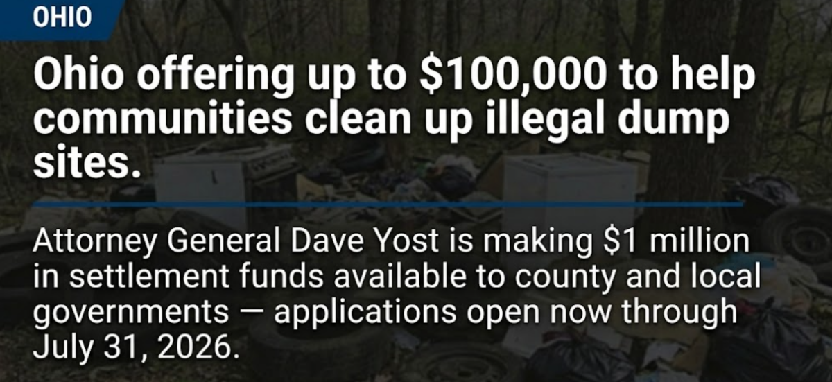 Ohio offering up to $100,000 in grants to help communities clean up illegal dump sites