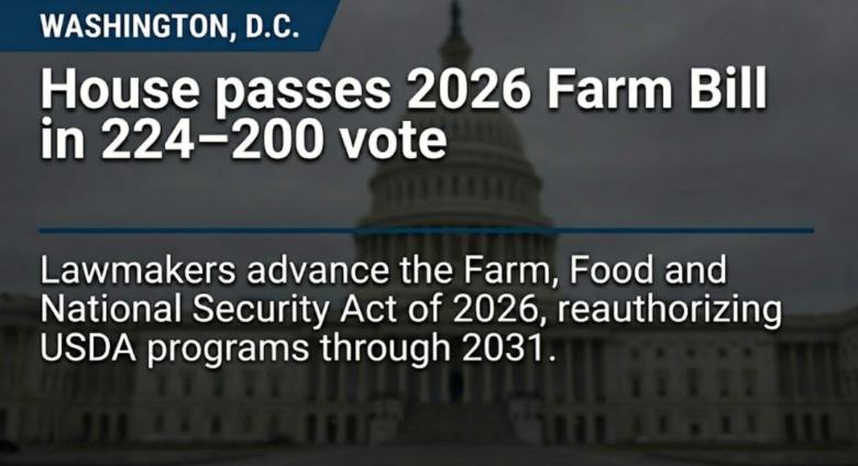 Farm Bill clears House as lawmakers advance five‑year agriculture package