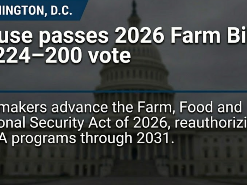 Farm Bill clears House as lawmakers advance five‑year agriculture package