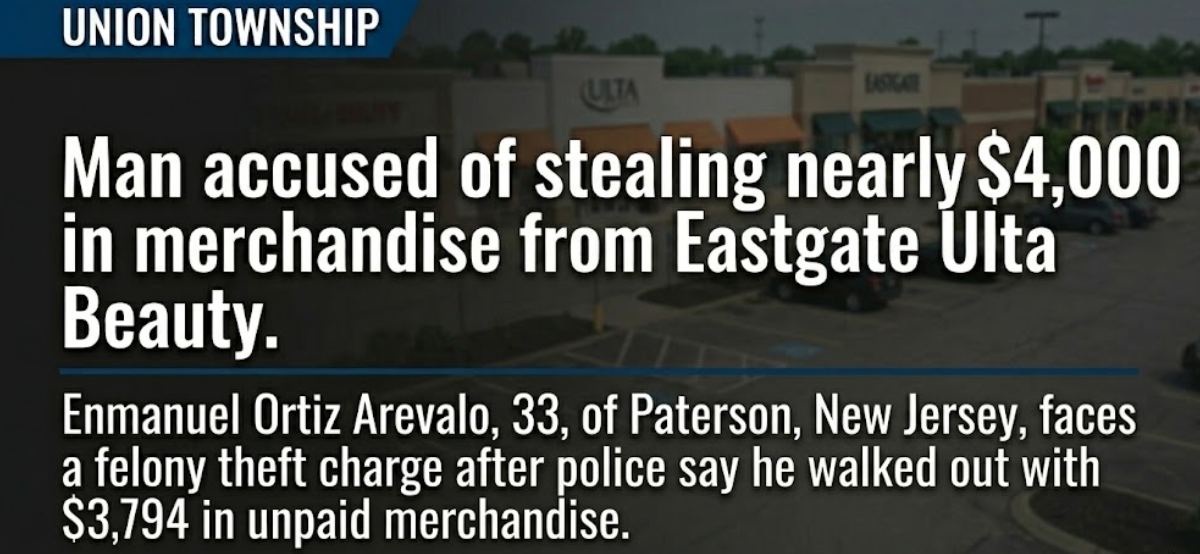 Man accused of stealing nearly $4,000 in merchandise from Eastgate Ulta Beauty
