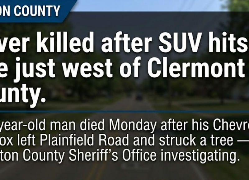 Driver killed after SUV hits tree just west of Clermont County