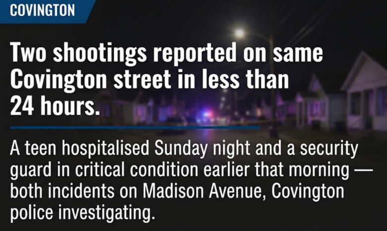 Two shootings reported on same Covington street in less than 24 hours