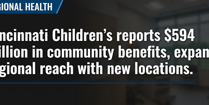 Cincinnati Children's reports $594 million in community benefits, expands regional reach with new locations