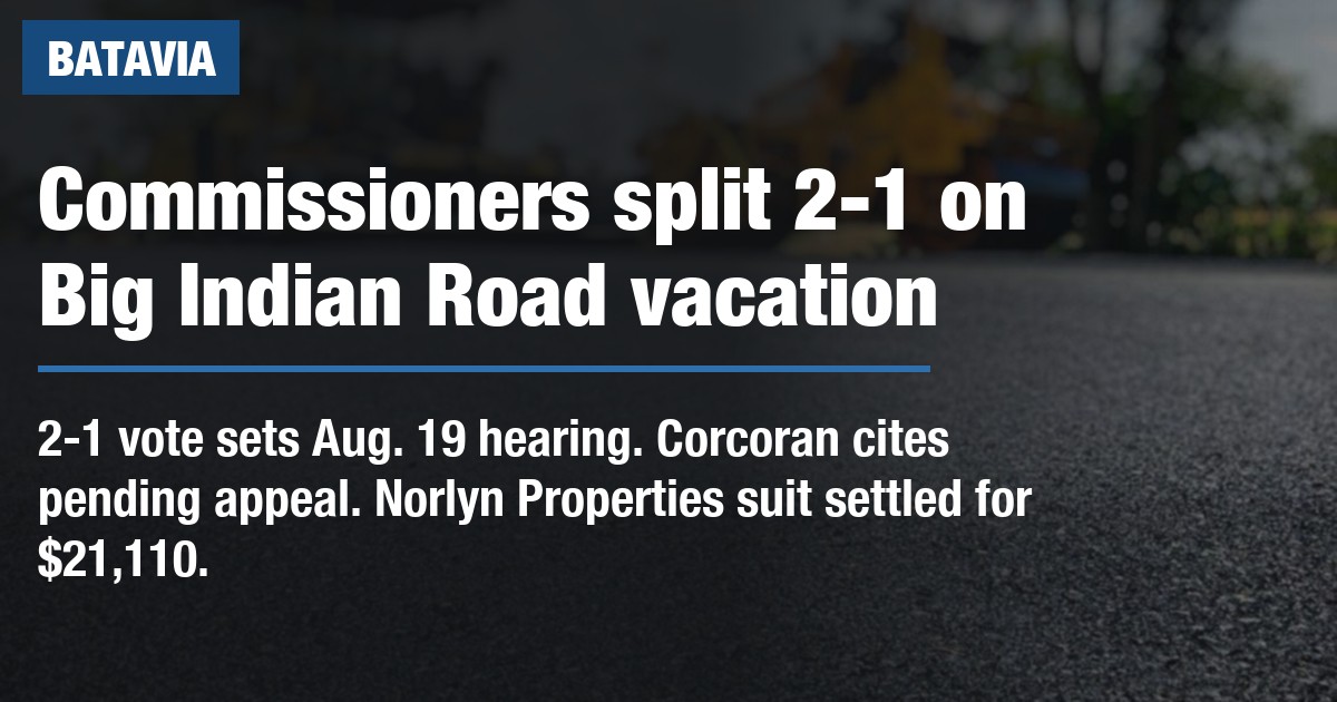 Commissioners split 2-1 on Big Indian Road vacation