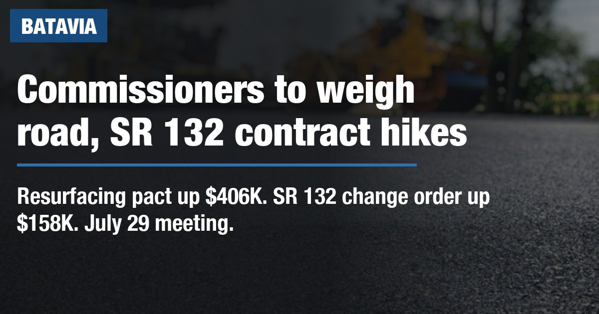 Commissioners to weigh road, SR 132 contract hikes