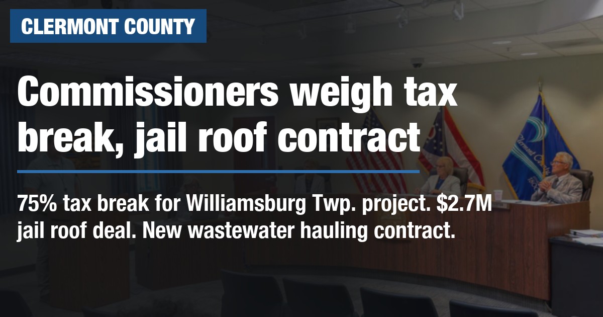 Commissioners weigh tax break, jail roof contract