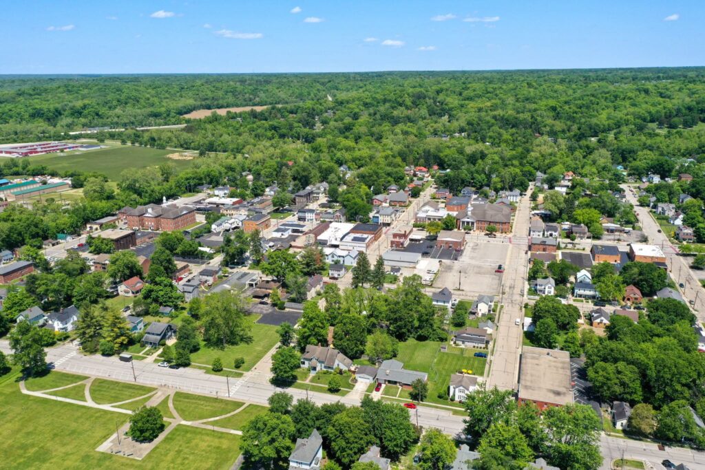 Aerial view of downtown Batavia
