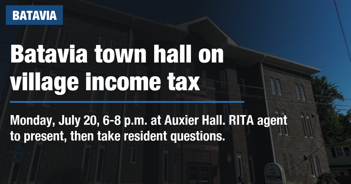 Batavia town hall on village income tax