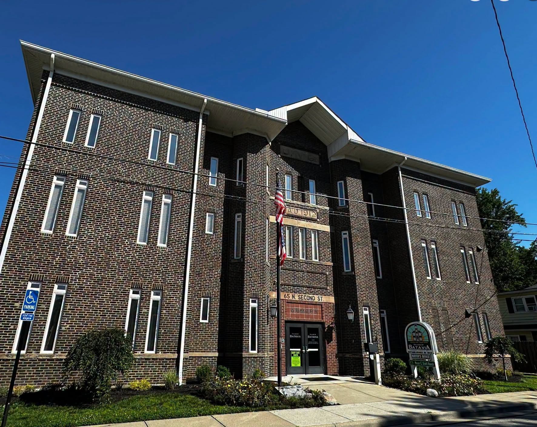 The Village of Batavia municipal building on North Second Street, home to Auxier Hall