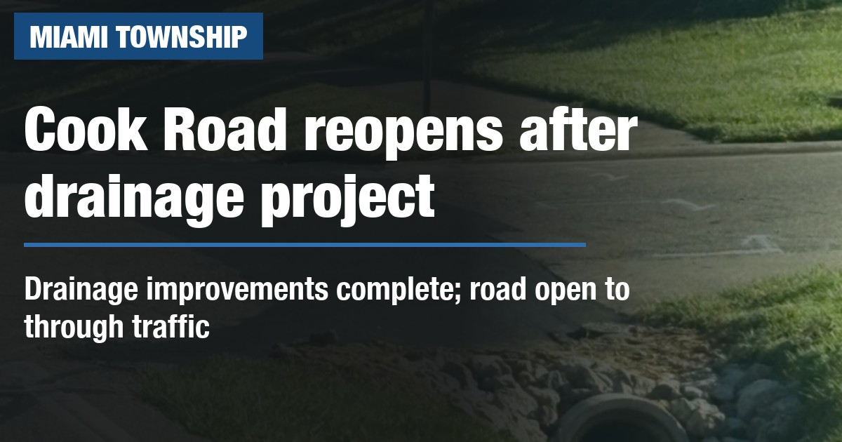 Cook Road reopens after drainage project