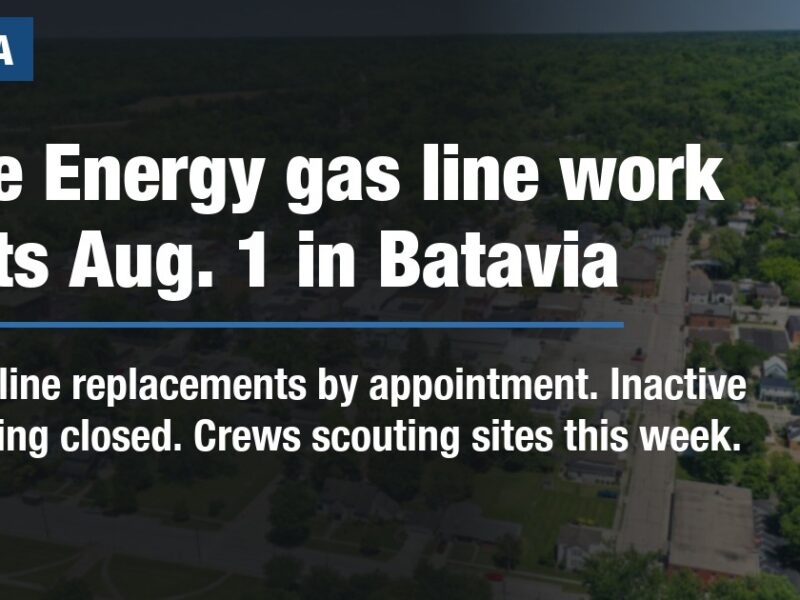 Duke Energy gas line work starts Aug. 1 in Batavia
