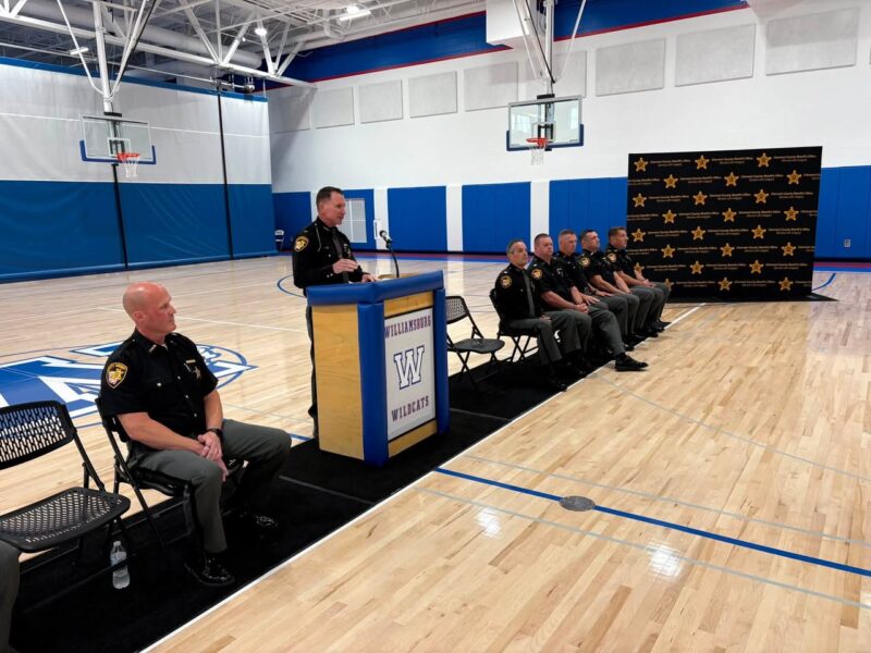 Sheriff Christopher Stratton addresses Junior Police Academy graduates