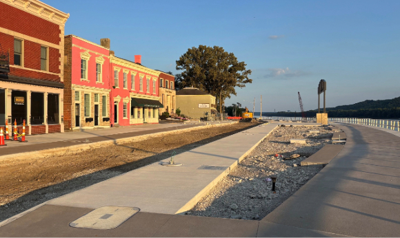 New Richmond riverfront streetscape under construction