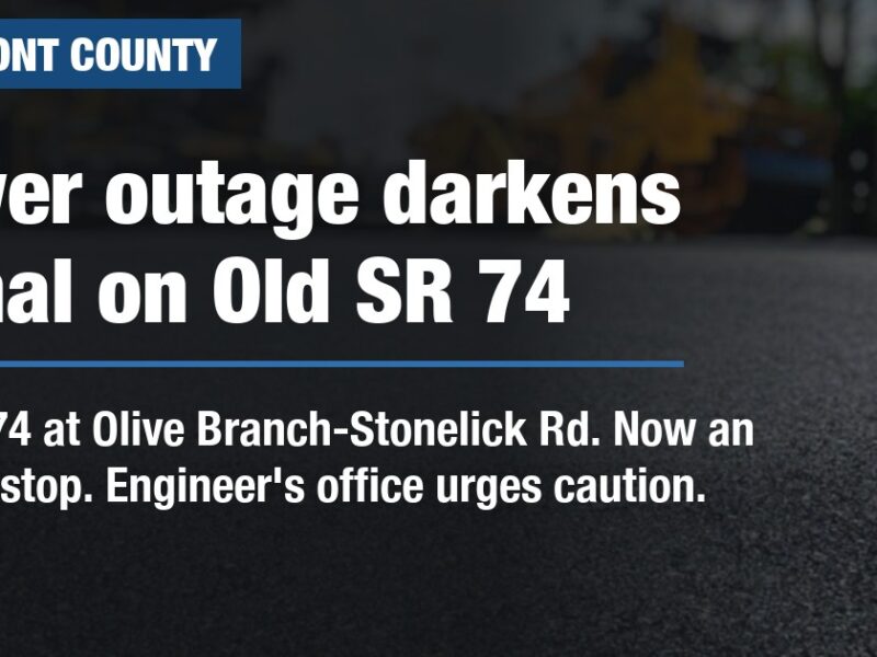 Power outage darkens signal on Old SR 74