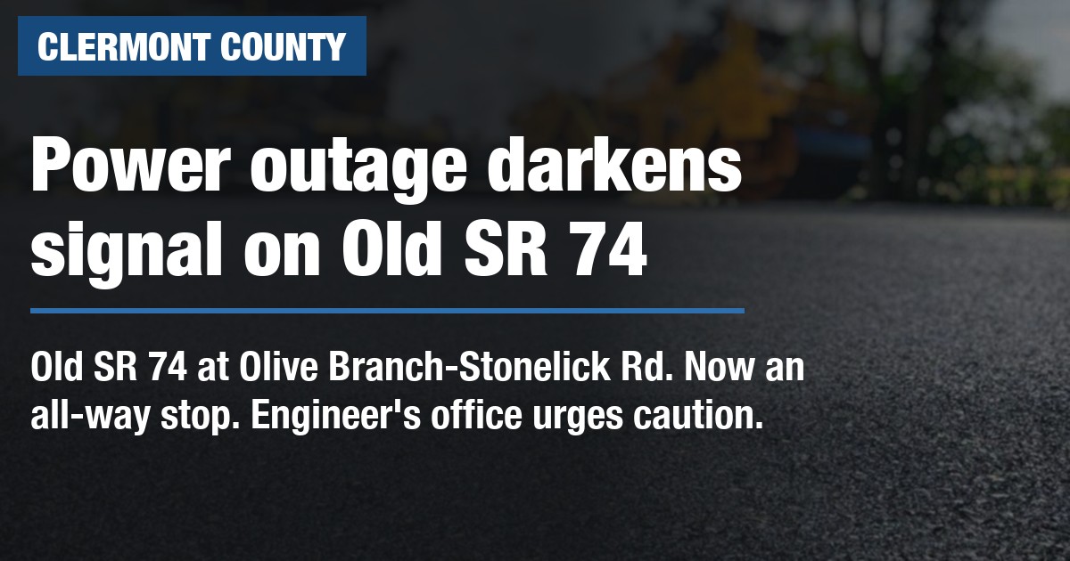Power outage darkens signal on Old SR 74