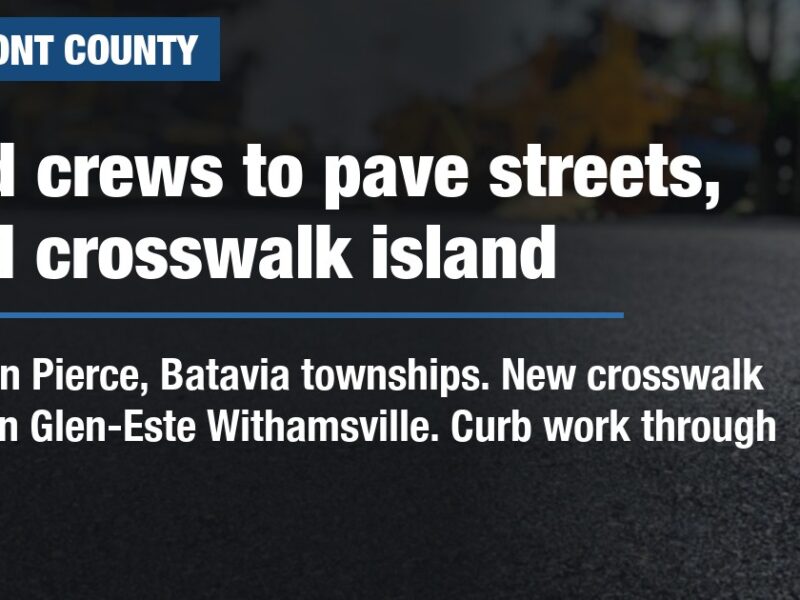Road crews to pave streets, build crosswalk island