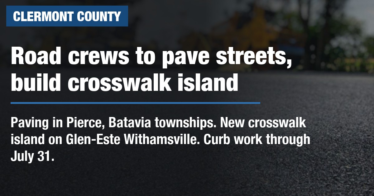 Road crews to pave streets, build crosswalk island