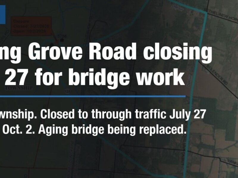 Spring Grove Road to close July 27 for bridge replacement in Tate Township
