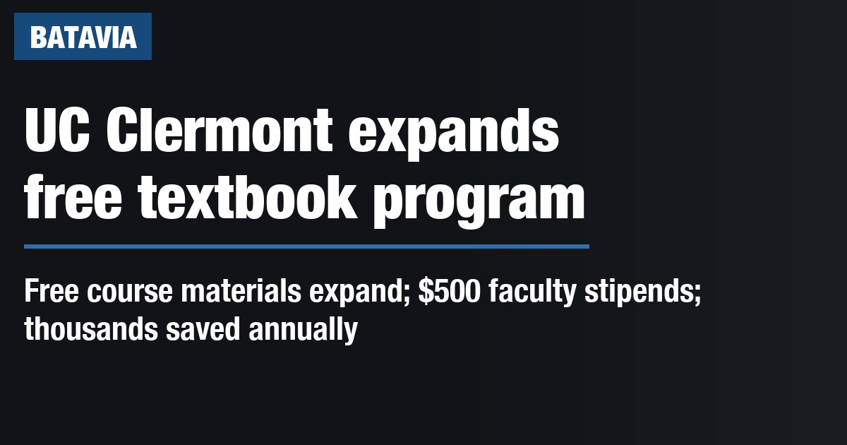 UC Clermont expands free textbook program