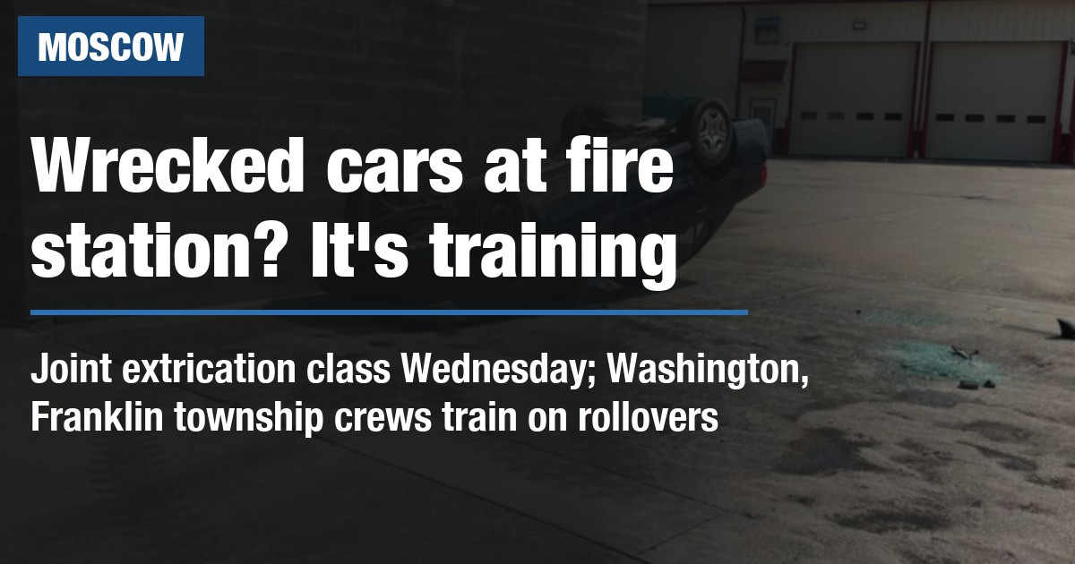 Wrecked cars at fire station? Its training