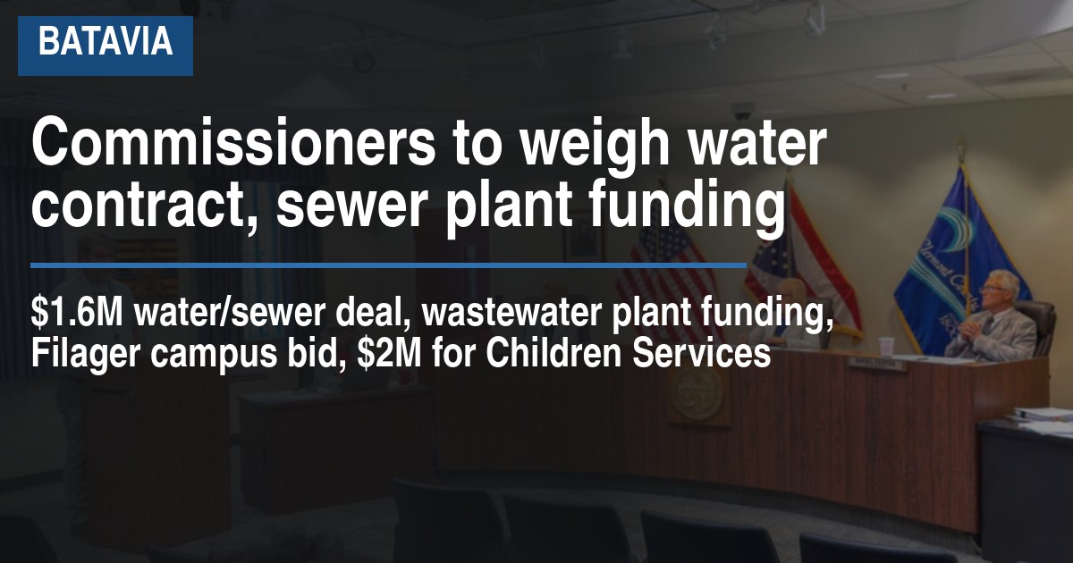 Commissioners to weigh water contract, sewer plant funding