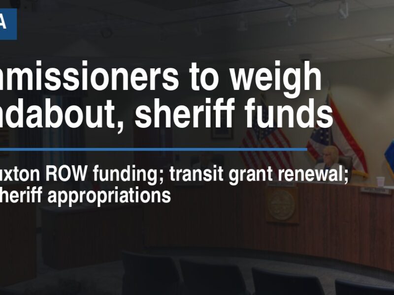 Commissioners to weigh roundabout, sheriff funds