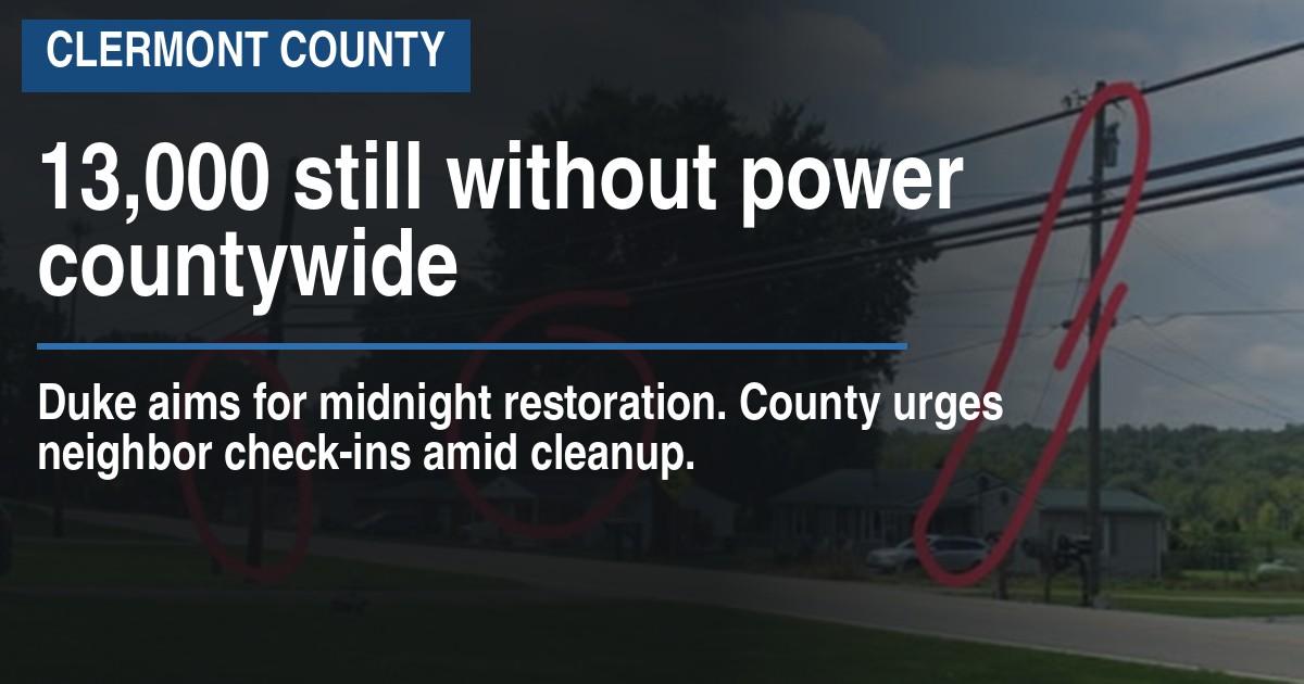 13,000 still without power countywide