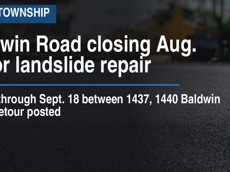 Baldwin Road closing Aug. 17 for landslide repair
