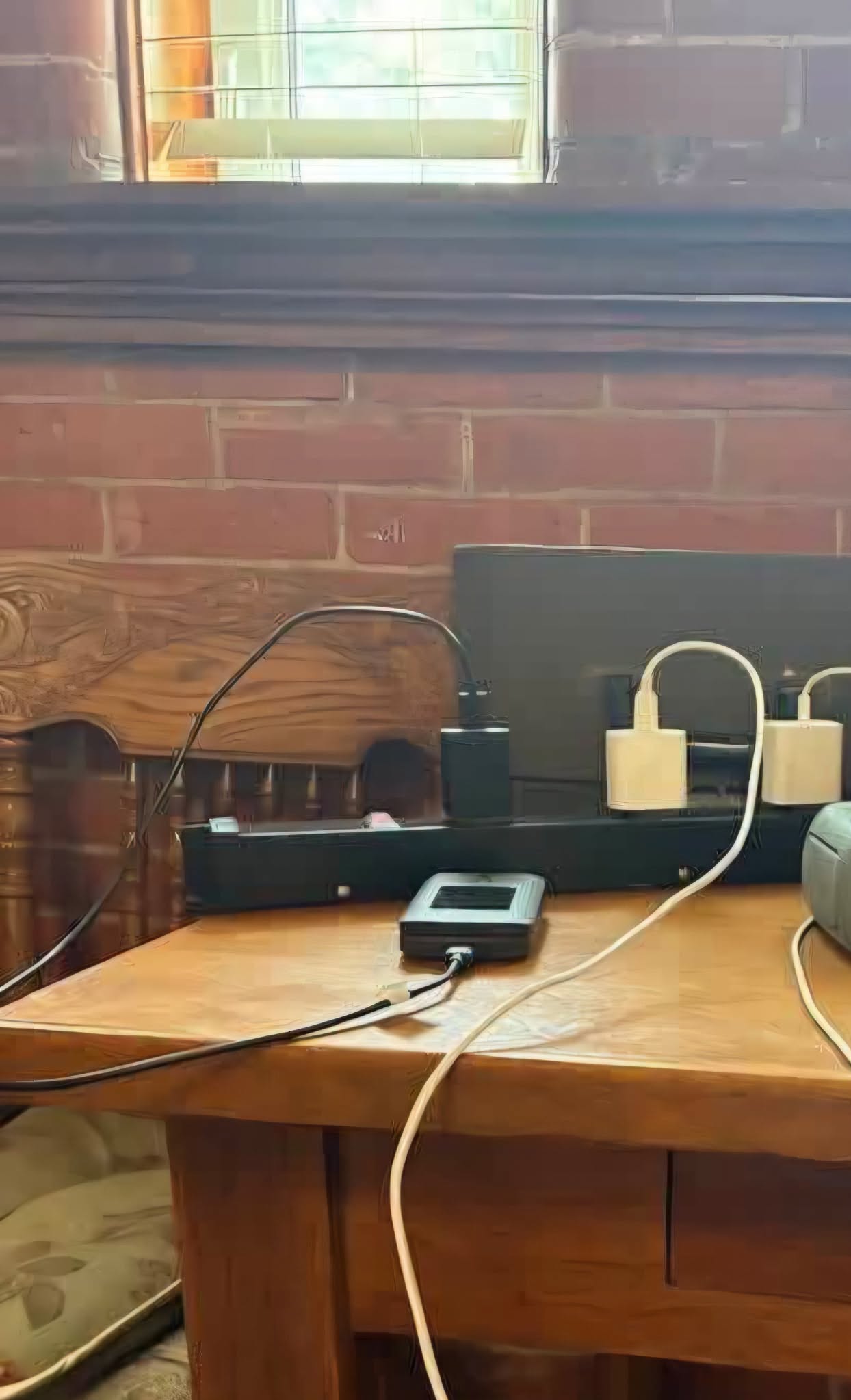 Phones and devices charge at the Batavia Armory