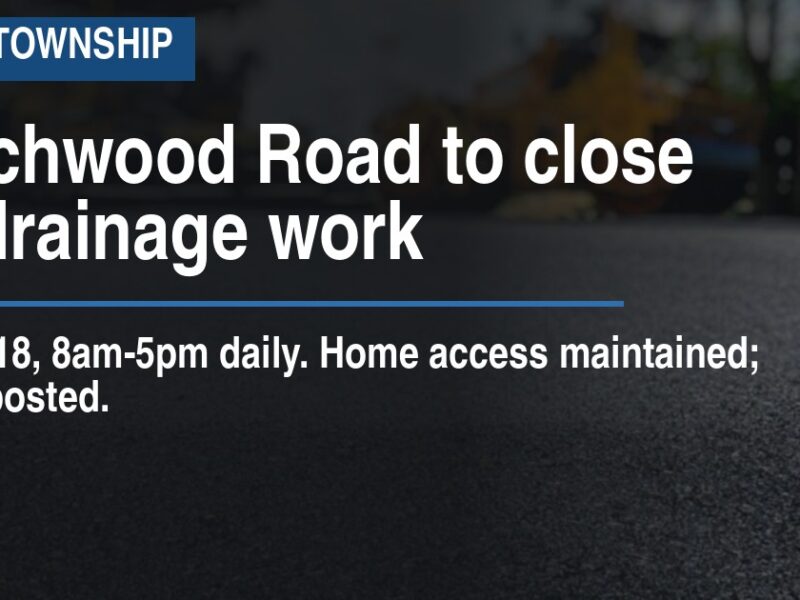 Beechwood Road to close for drainage work