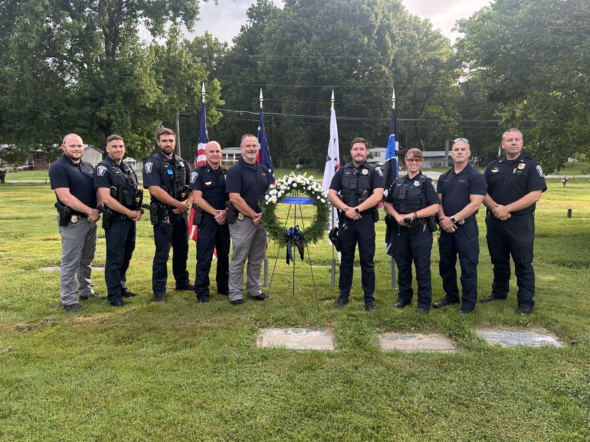 Miami Township officers gather at Constable Roy Carter's grave