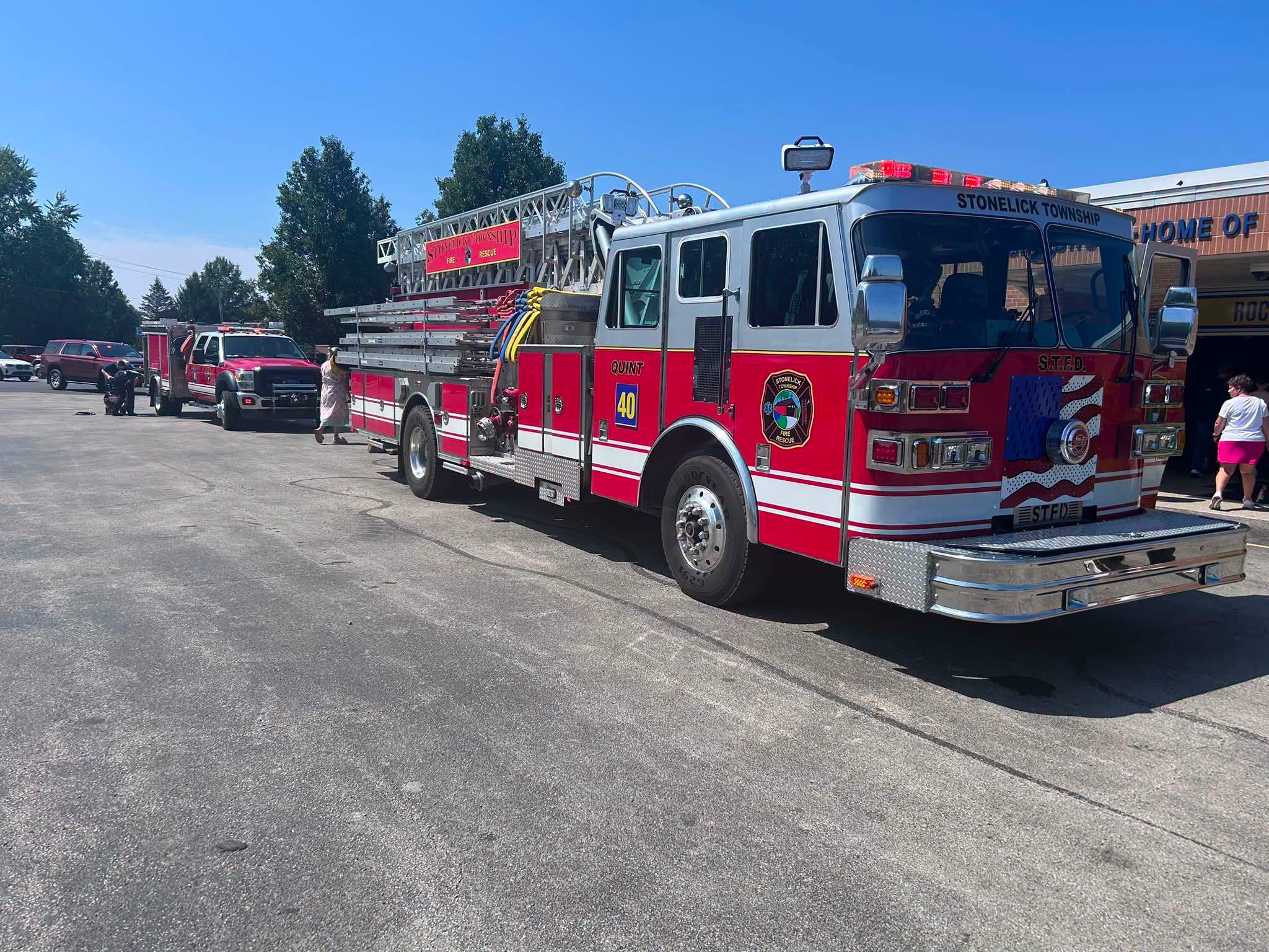Stonelick Township Fire Rescue trucks respond to CNE High School