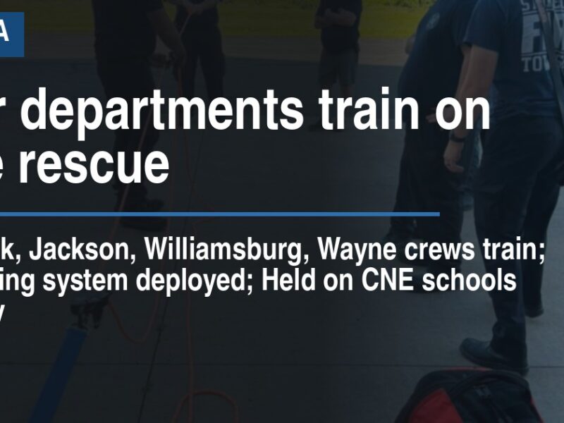 Four departments train on rope rescue