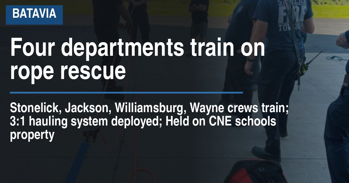 Four departments train on rope rescue