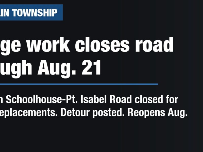 Bridge work closes road through Aug. 21