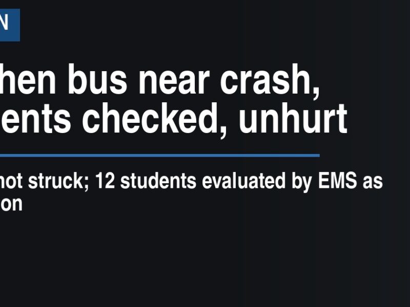 Goshen bus near crash, students checked, unhurt